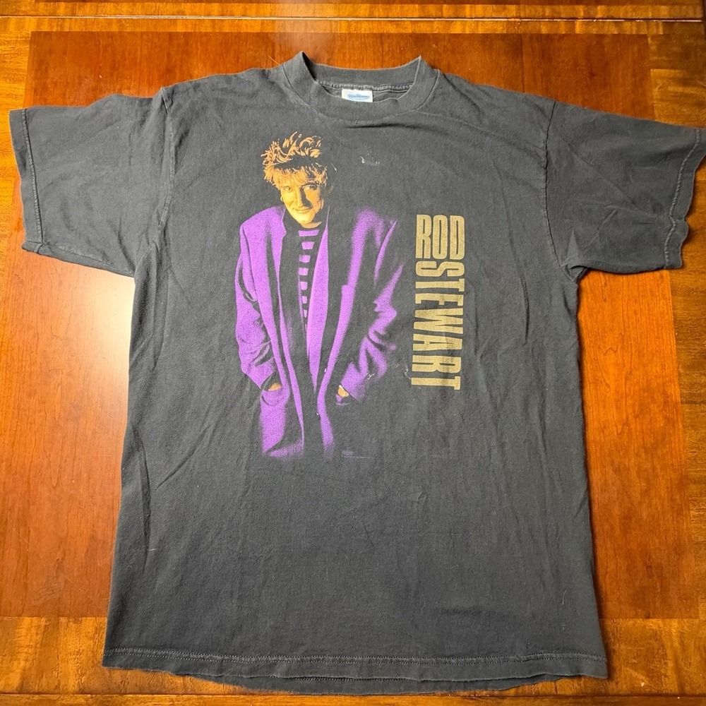 Rod Stewart Live Vintage 90s Concert Tour T-Shirt Winterland XL Black